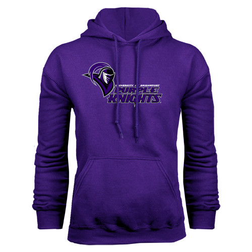  Purple Fleece Hoodie - Purple Knights Stacked w/ Knight Head