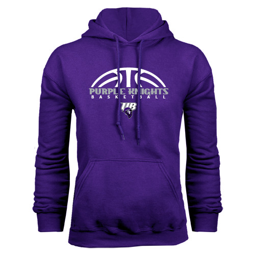  Purple Fleece Hoodie - Basketball Half Ball Design