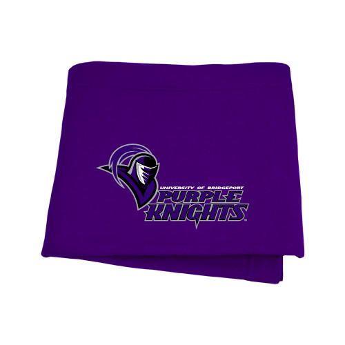  Purple Sweatshirt Blanket - Purple Knights Stacked w/ Knight Head