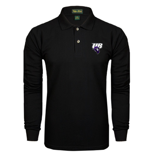  Black Long Sleeve Polo - Primary Mark