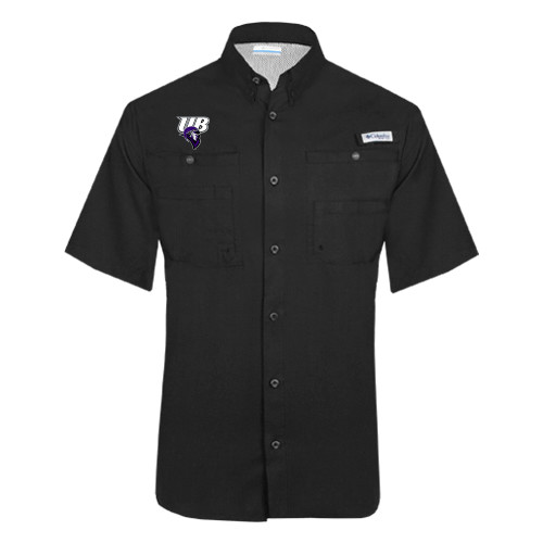  Columbia Black Tamiami Performance Short Sleeve Shirt - Primary Mark