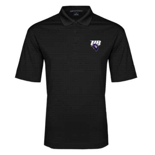  Black Performance Fine Jacquard Polo - Primary Mark