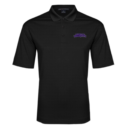  Black Performance Fine Jacquard Polo - Purple Knights