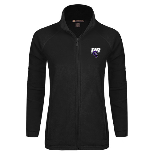  Womens Black Fleece Full Zip Jacket - Primary Mark