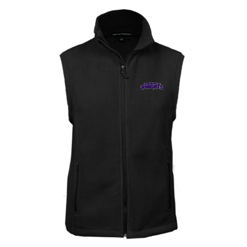  Black Fleece Full Zip Vest - Purple Knights