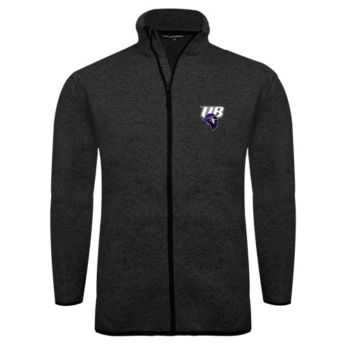  Black Heather  Sweater Fleece Jacket - Primary Mark