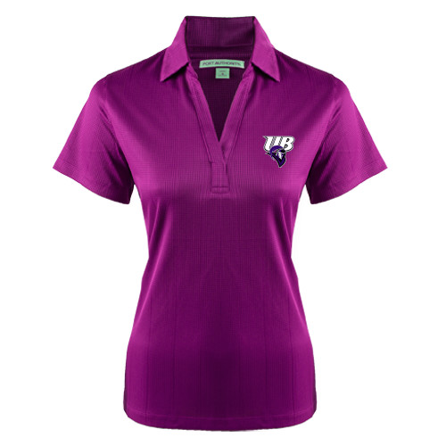  Womens Purple Performance Fine Jacquard Polo - Primary Mark