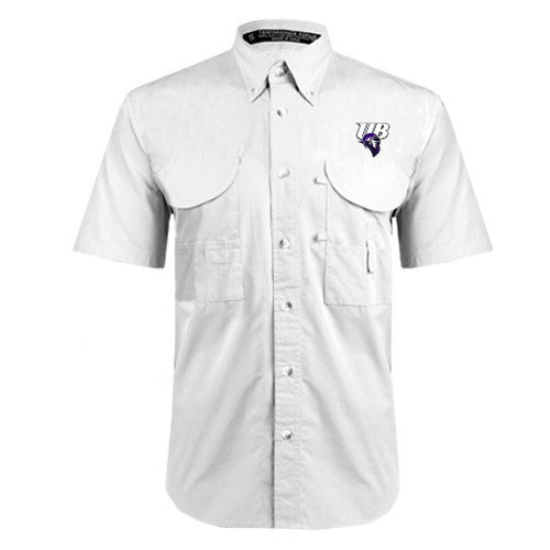  White Fishing Shirt Performance Short Sleeve - Primary Mark