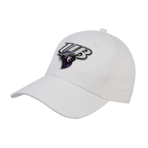  White Structured Adjustable Pro Style Hat - Primary Mark