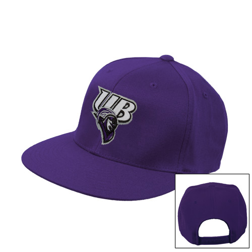  Purple Twill Flat Bill Snapback Hat - Primary Mark