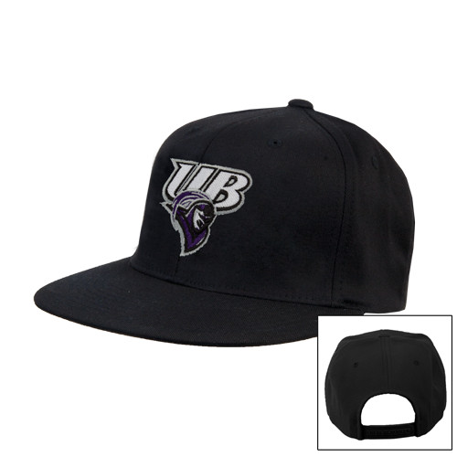  Black Flat Bill Snapback Hat - Primary Mark