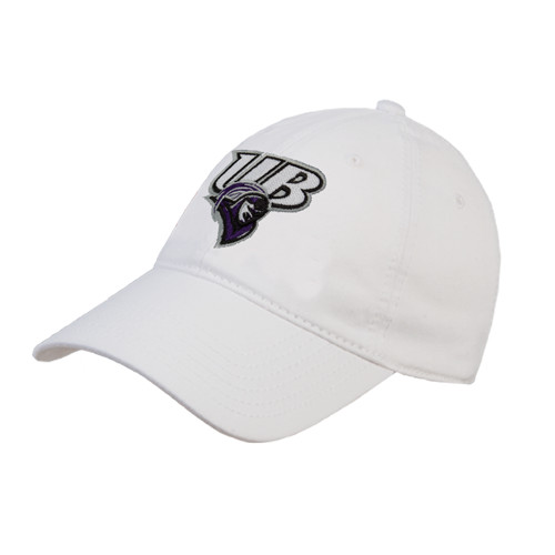  White Unstructured Adjustable Low Profile Hat - Primary Mark
