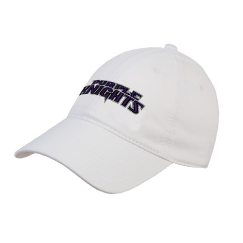  White Unstructured Adjustable Low Profile Hat - Purple Knights
