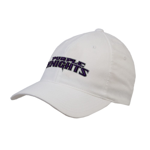  White Flexfit Structured Low Profile Hat - Purple Knights