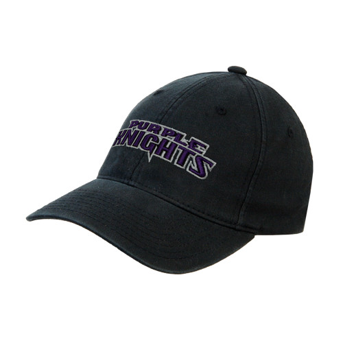  Black Flexfit Structured Low Profile Hat - Purple Knights