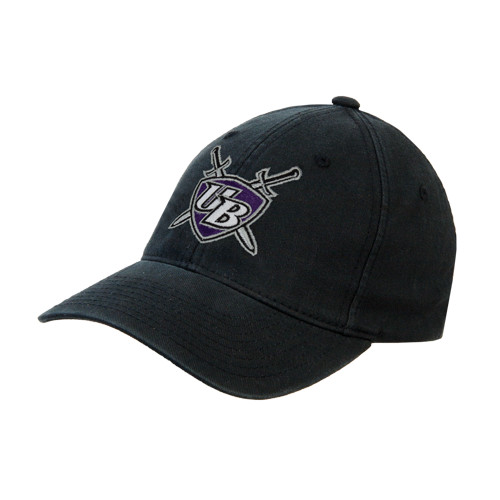  Black Flexfit Structured Low Profile Hat - UB Shield w/ Swords