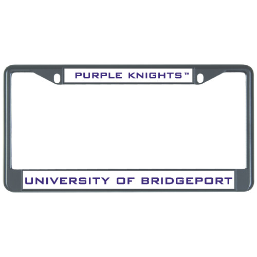  Metal License Plate Frame in Black - Purple Knights