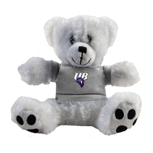  Plush Big Paw 8 1/2 inch White Bear w/Grey Shirt - Primary Mark