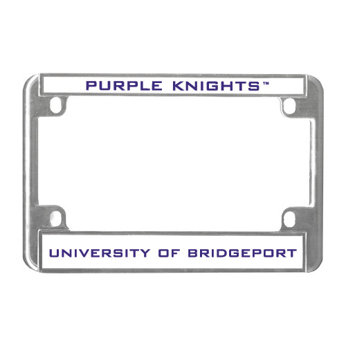  Metal Motorcycle License Plate Frame in Chrome - Purple Knights