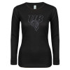 Thumbnail image for  Womens Black Long Sleeve V Neck Tee 