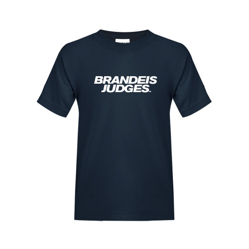  Youth Navy T Shirt - Brandeis Judges Wordmark