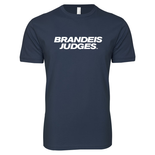  Next Level Navy SoftStyle T Shirt - Brandeis Judges Wordmark