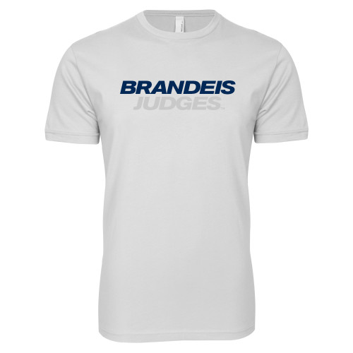  Next Level White SoftStyle T Shirt - Brandeis Judges Wordmark