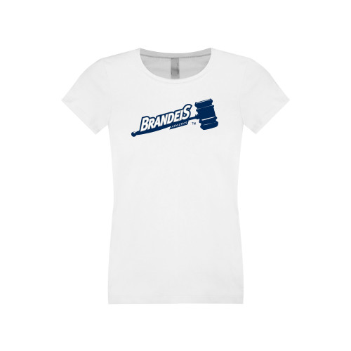  Next Level Girls White Fashion Fit T Shirt - Brandeis Athletics