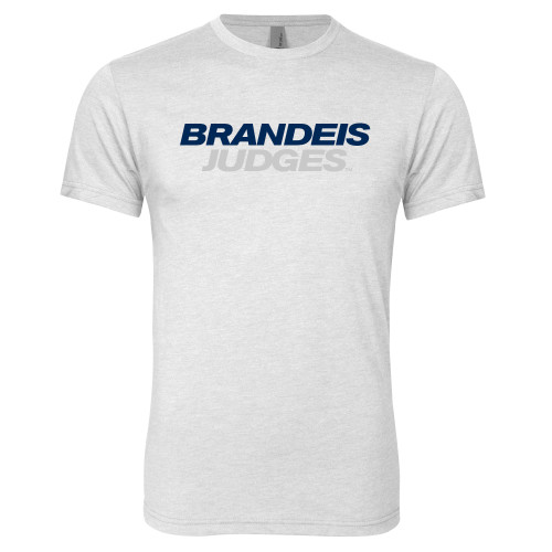  Next Level Heather White Triblend Tee - Brandeis Judges Wordmark