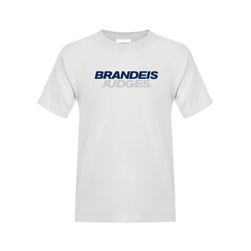  Youth White T Shirt - Brandeis Judges Wordmark
