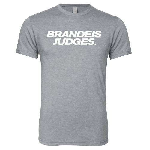  Next Level Heather Grey Triblend Tee - Brandeis Judges Wordmark