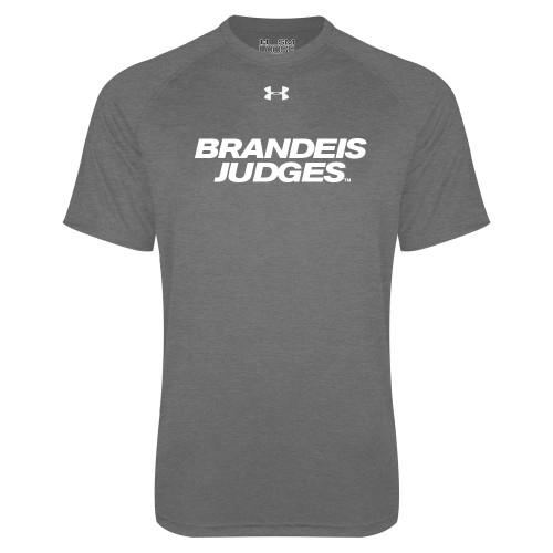  Under Armour Carbon Heather Tech Tee - Brandeis Judges Wordmark