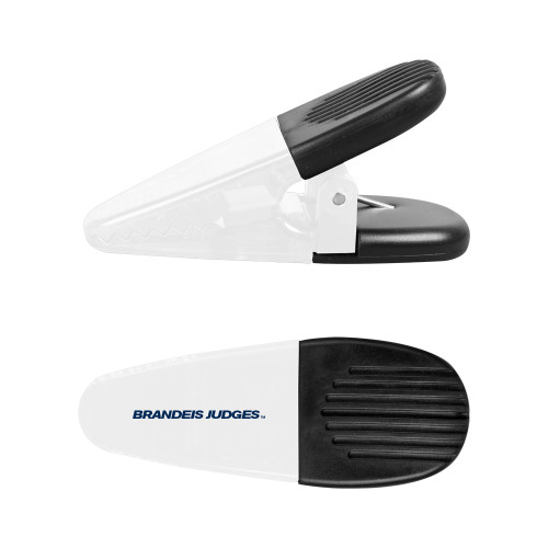  White Crocodile Clip/Magnet - Brandeis Judges Wordmark