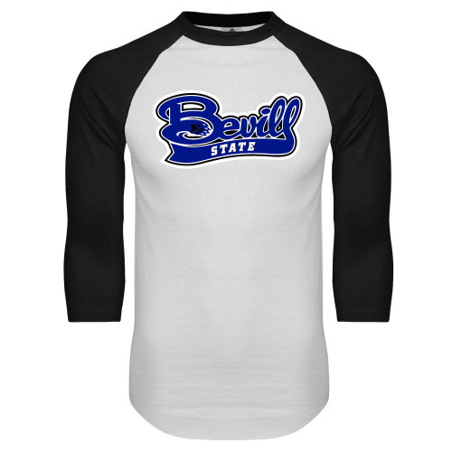  White/Black Raglan Baseball T Shirt - Bevill State