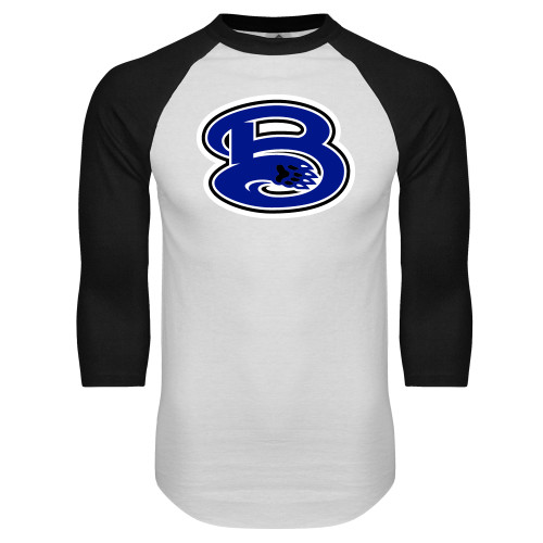  White/Black Raglan Baseball T Shirt - B