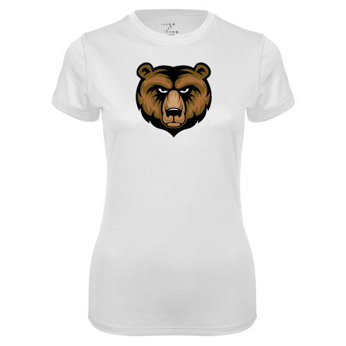  Womens White Performance Tee - Bear