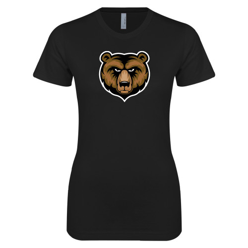  Next Level Womens Black Boyfriend Tee - Bear