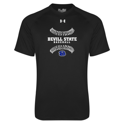  Under Armour Black Tech Tee - Baseball Seams