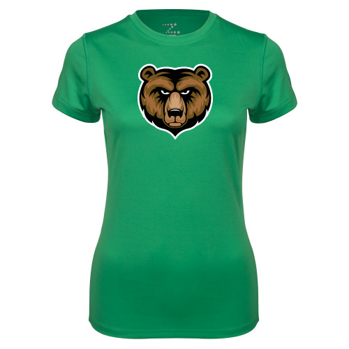  Womens Kelly Green Performance Short Sleeve Tee - Bear