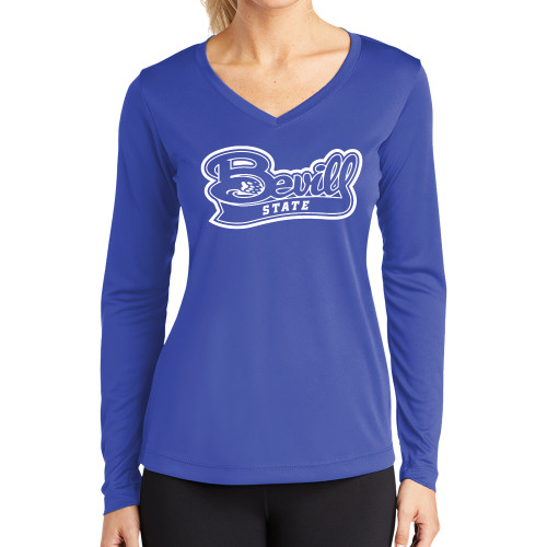  Womens Royal Performance Long Sleeve V Neck Shirt - Bevill State