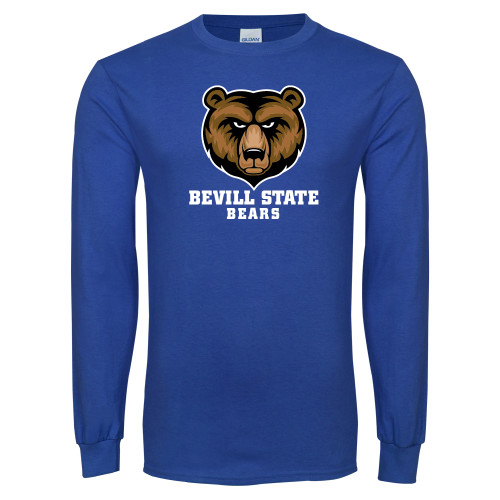  Royal Long Sleeve T Shirt - Bevill Bears w Bear Head