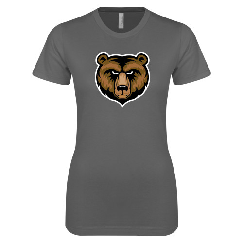  Next Level Womens Charcoal Boyfriend Tee - Bear