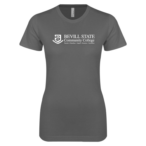  Next Level Womens Charcoal Boyfriend Tee - Instituional Mark