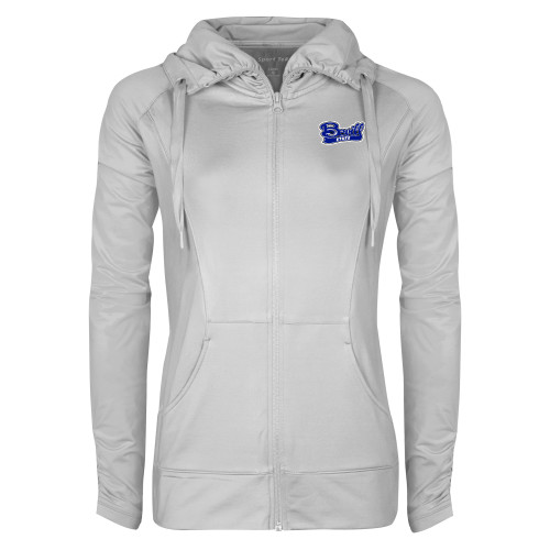  Womens White Sport Wick Stretch Full Zip Jacket - Bevill State