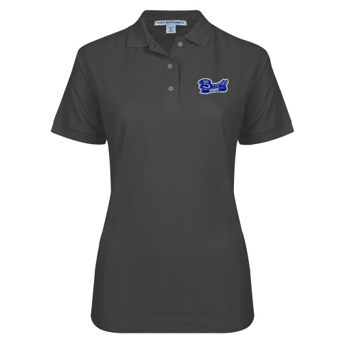  Womens Silk Touch Charcoal Pique Polo - Bevill State