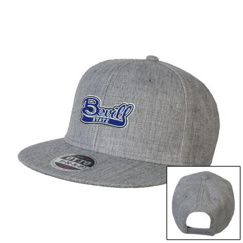  Heather Grey Wool Blend Flat Bill Snapback Hat - Bevill State