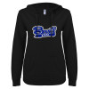 Thumbnail image for  ENZA Womens Black V Notch Raw Edge Fleece Hoodie
