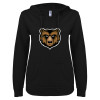 Thumbnail image for  ENZA Womens Black V Notch Raw Edge Fleece Hoodie