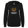 Thumbnail image for  ENZA Womens Black V Notch Raw Edge Fleece Hoodie