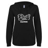 Thumbnail image for  ENZA Womens Black V Notch Raw Edge Fleece Hoodie